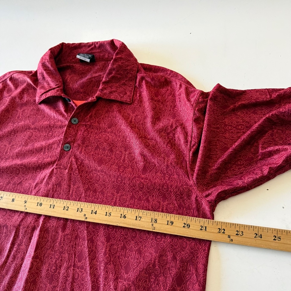 NIKE Dri-Fit UV Vintage Red Paisley AOP Performance Golf Polo Men MEDIUM Stretch - Picture 6 of 8